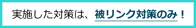 実施した対策は、被リンク対策のみ