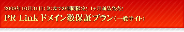 PR Link ドメイン数保証プラン（一般サイト） キャンペーン商品